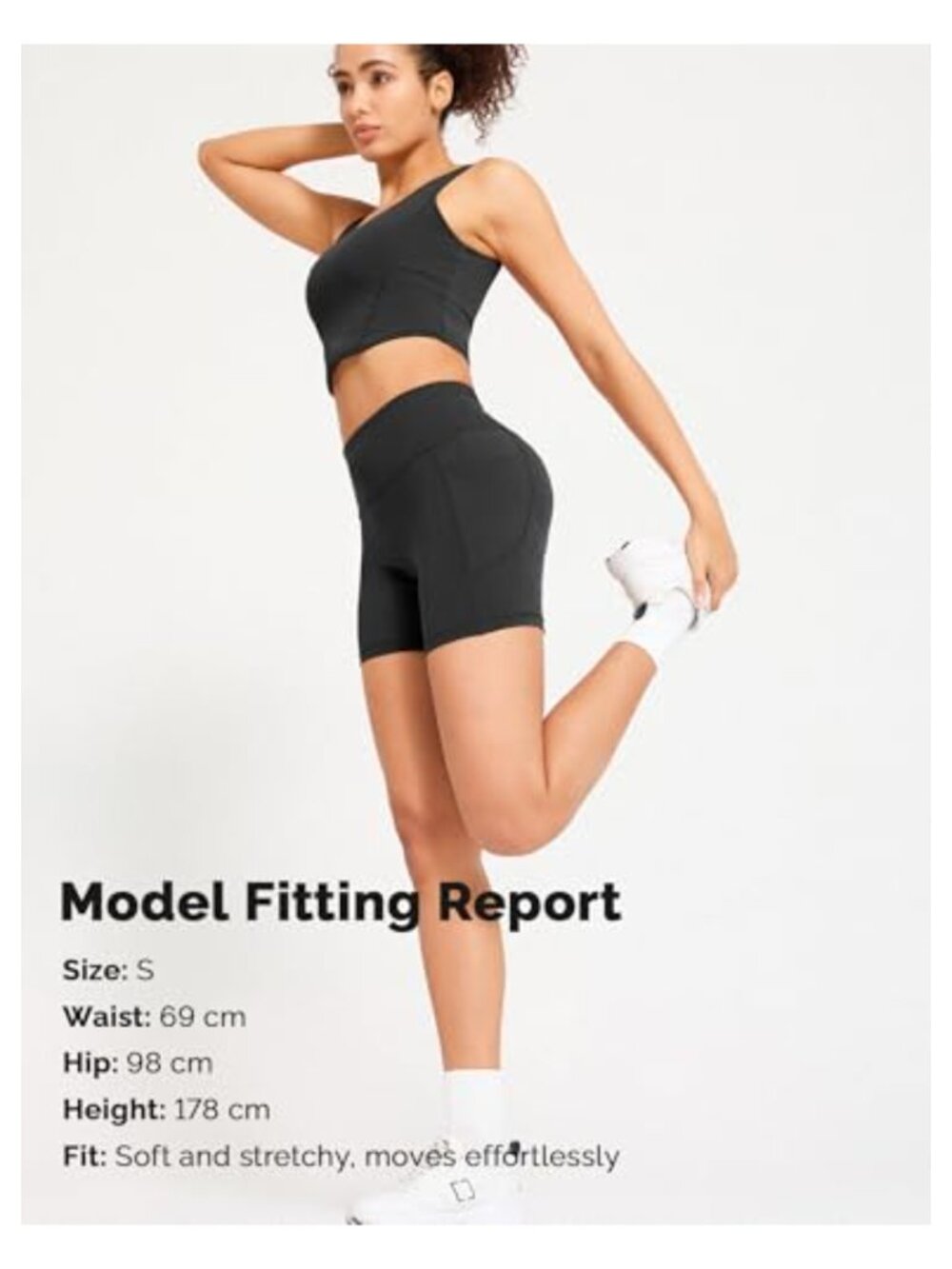 High Waisted Yoga Shorts 6" Workout Shorts with Pockets No Front Seam - Picture 4 of 6